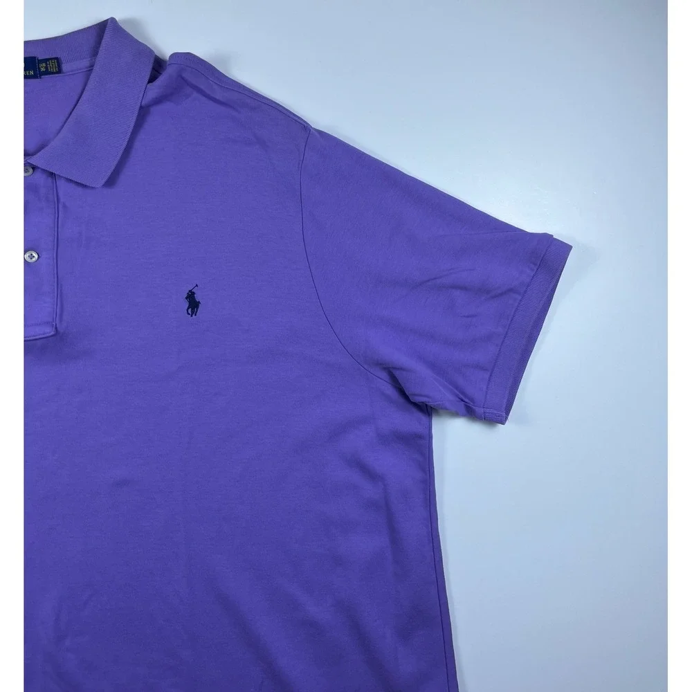 Polo Ralph Lauren Mens 3XB Purple Short Sleeve Cotton Polo Shirt Pony Logo